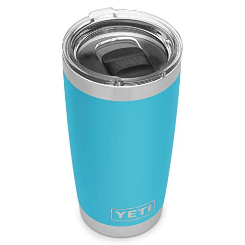 YETI Rambler 20 oz Tumbler, Stainless Steel, Vacuum Insulated with MagSlider Lid, Reef Blue