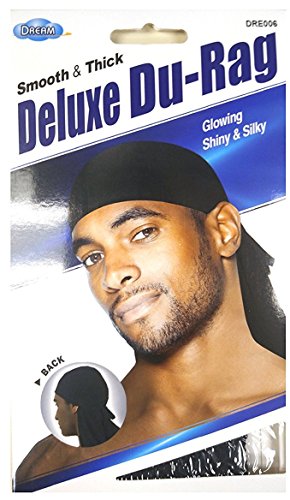 Dream Du-Rag Deluxe Smooth & Thick (3 pakuotės, juoda)