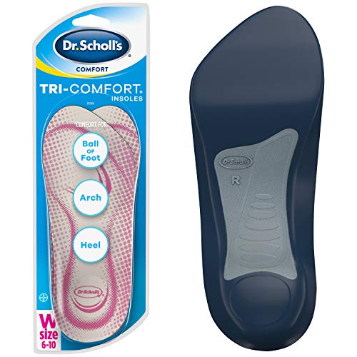 Dr. Scholls TRI-COMFORT-inläggssulor // Komfort för häl, fotvalv och fotboll med målinriktad dämpning och fotvalvsstöd (för kvinnor 6-10, även tillgänglig för män 8-12)