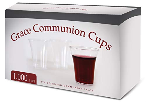 Grace Communion Cups - Box of 1000 - Plastic Disposable Fits Standard Holy Communion Trays