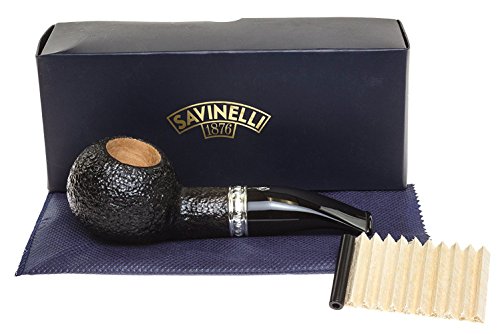 Savinelli Italian Tobacco Smoking Pipes, Trevi Rusticated 320 KS