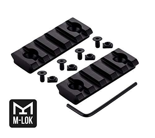 LIRISY 5 Slot M-Lok Picatinny Rail, 2PCS Picatinny Weaver Rail Sections for M-Lok System